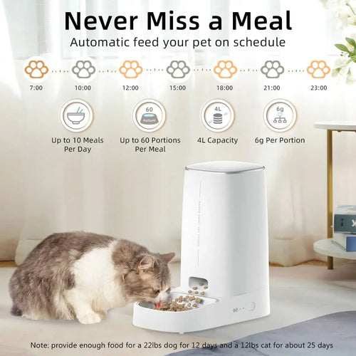 Distributeur de Croquettes Connecté Pawtique — WiFi & Programmable