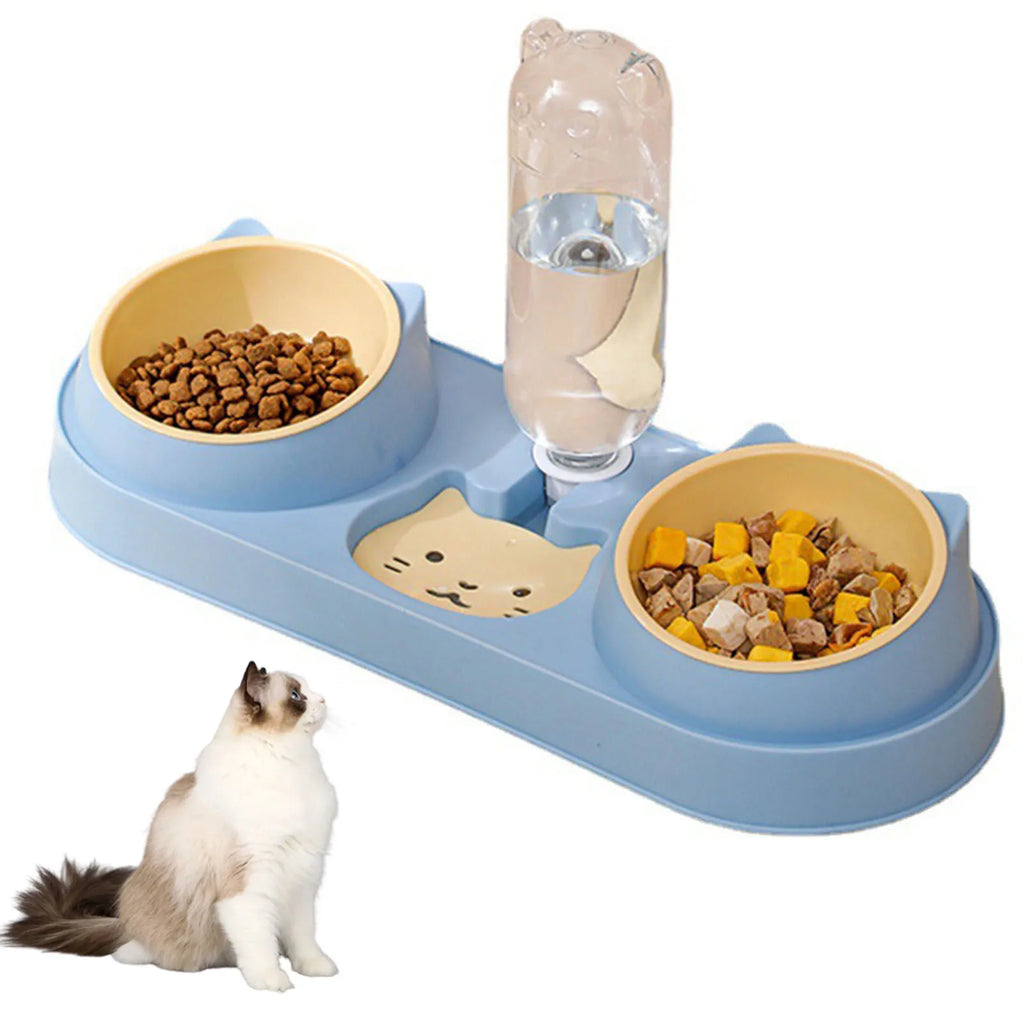 Fontaine-Gamelle Duo Pawtique — Distributeur d'Eau et Croquettes