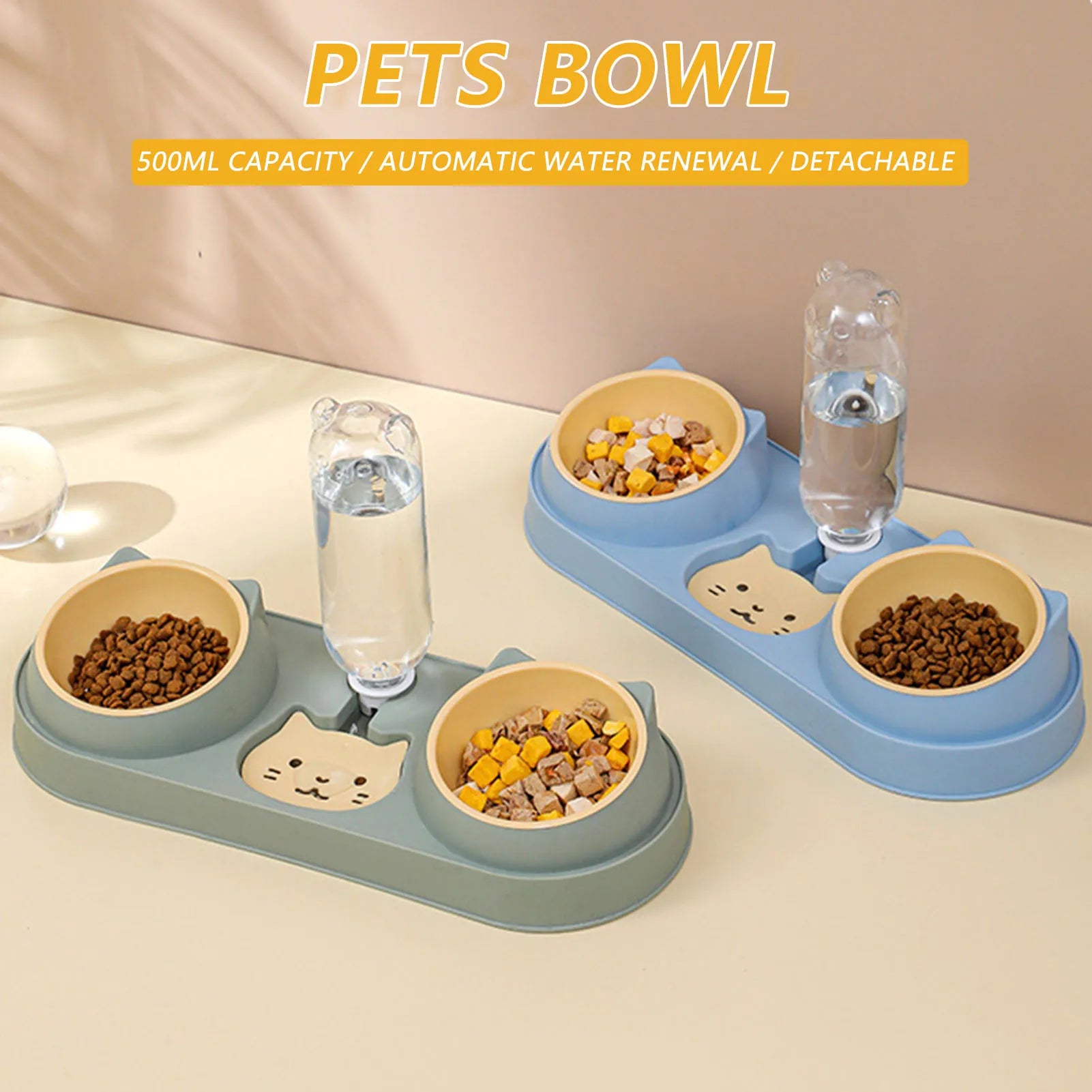 Fontaine-Gamelle Duo Pawtique — Distributeur d'Eau et Croquettes