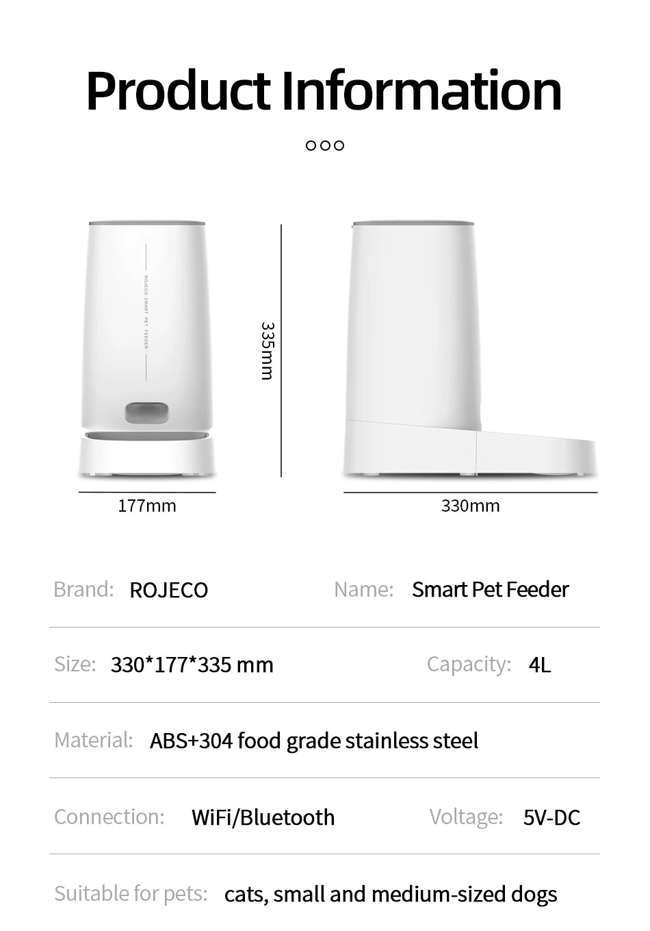 Distributeur de Croquettes Connecté Pawtique — WiFi & Programmable