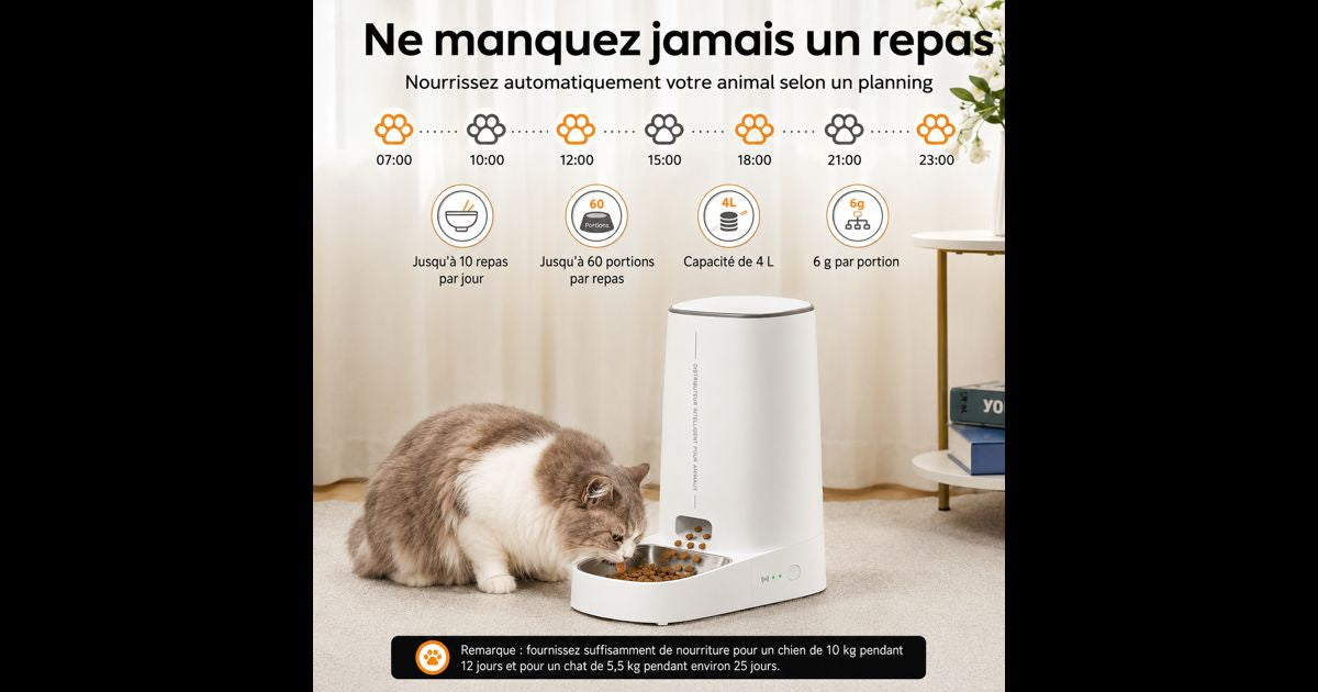 Ne manquez jamais un repas pour votre animal