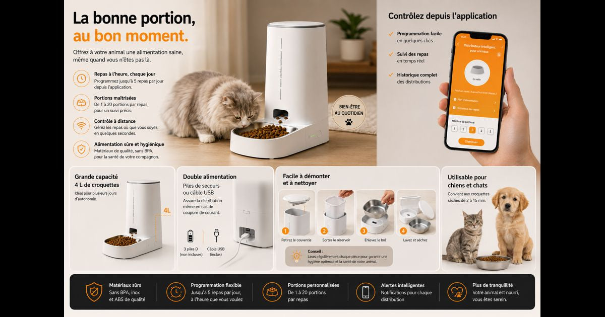 Distributeur intelligent pour animaux moderne